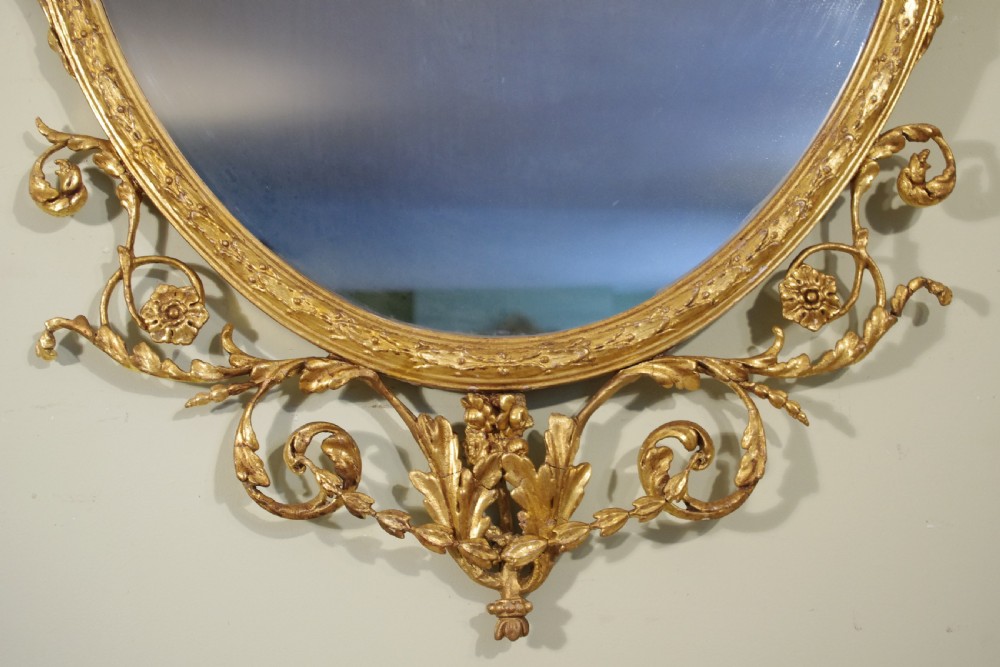 Gilt Adam Style Large Oval Wall Mirror View III