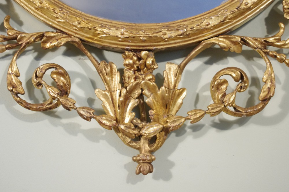 Gilt Adam Style Large Oval Wall Mirror View V