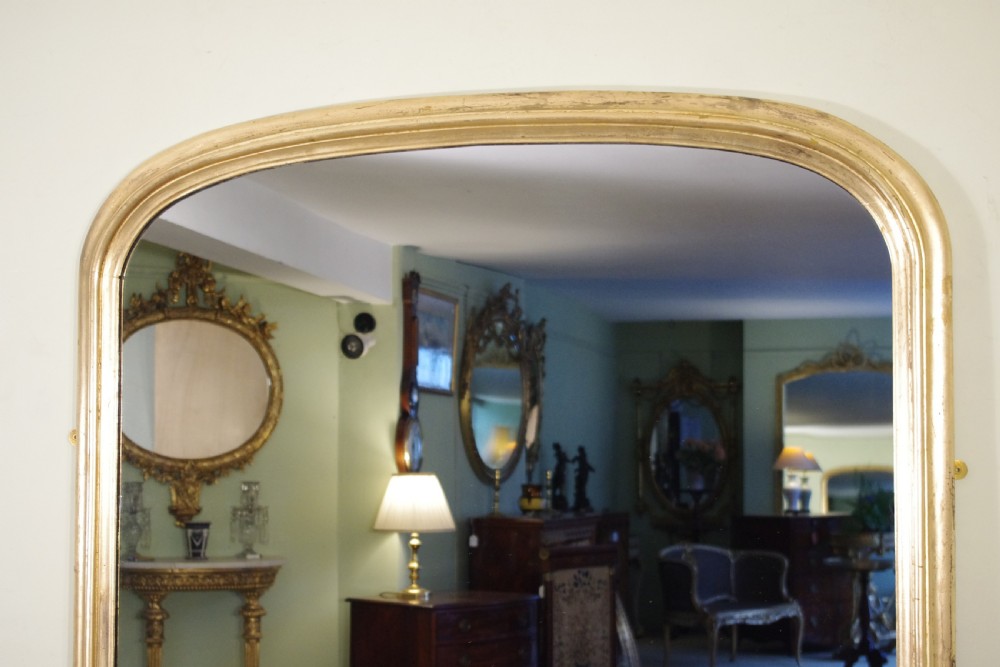 19th Century English Gilt Large Arch Top Overmantle Mirror View II