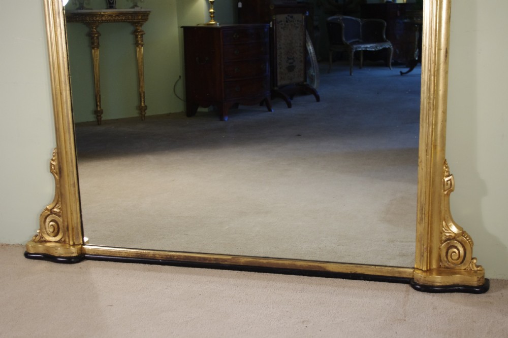 19th Century English Gilt Large Arch Top Overmantle Mirror View III