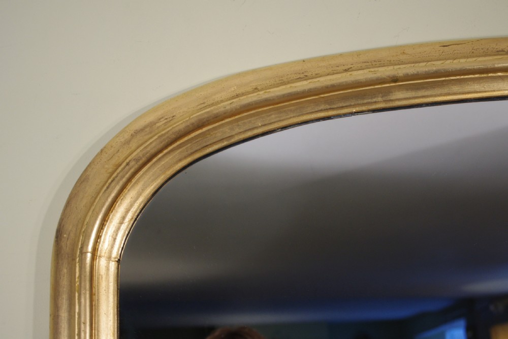 19th Century English Gilt Large Arch Top Overmantle Mirror View IV