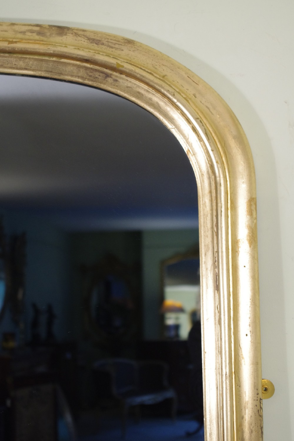 19th Century English Gilt Large Arch Top Overmantle Mirror View VIII