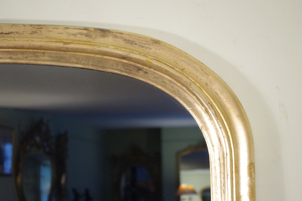 19th Century English Gilt Large Arch Top Overmantle Mirror View IX