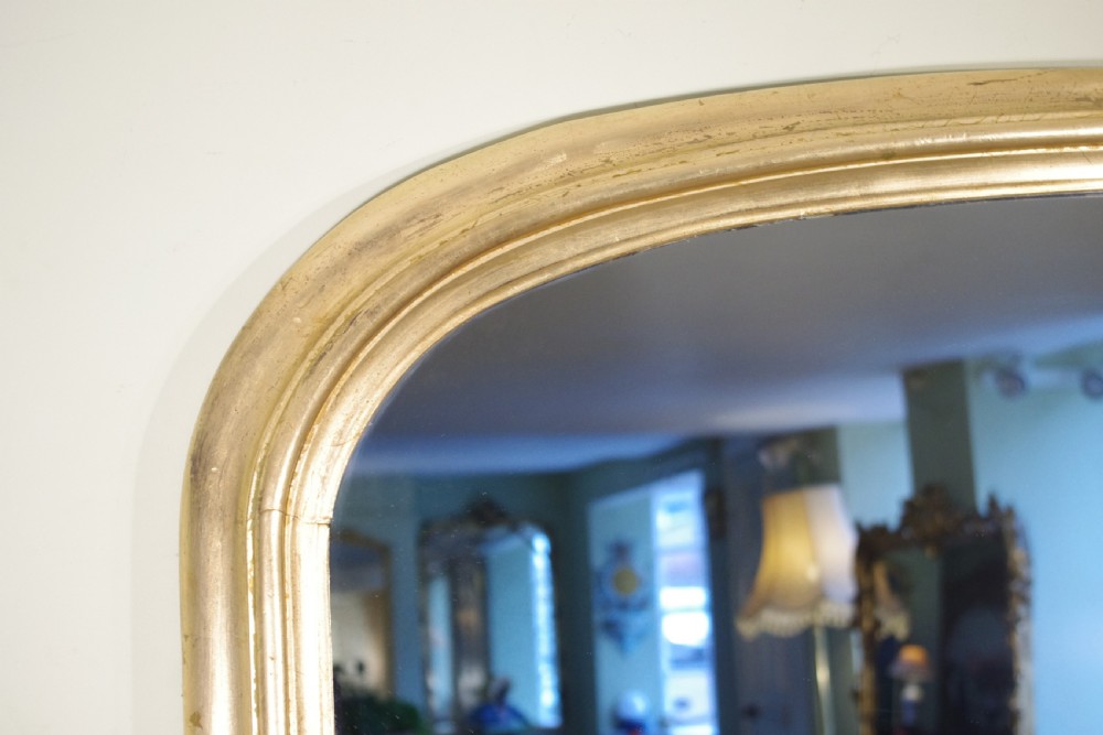 19th Century English Gilt Large Arch Top Overmantle Mirror View X