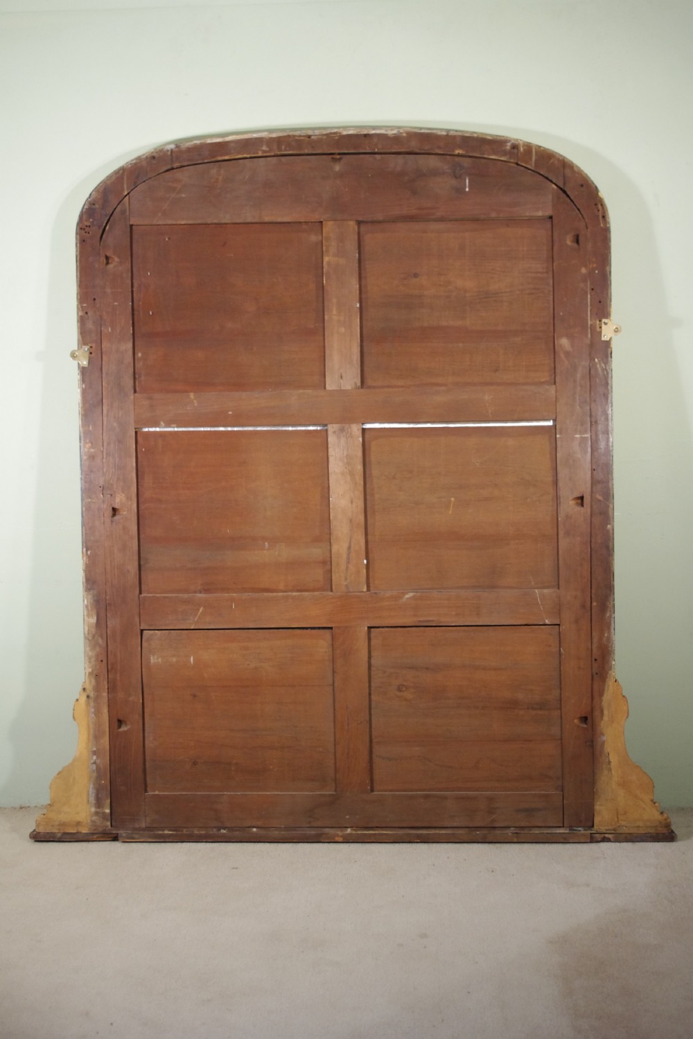 19th Century English Gilt Large Arch Top Overmantle Mirror View XI