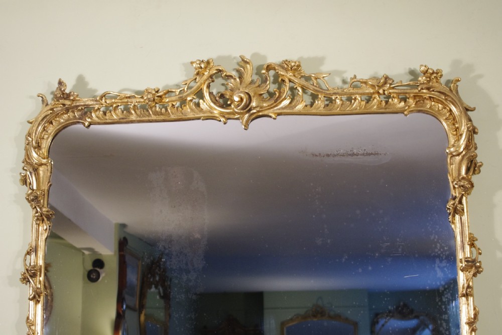 19th Century English Gilt Large Overmantle Mirror View II