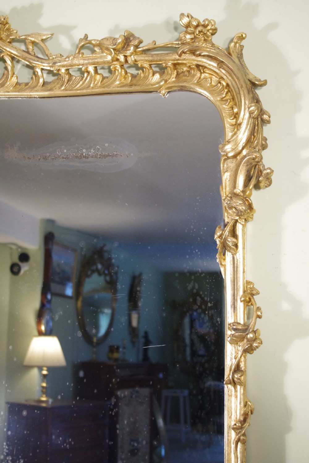 19th Century English Gilt Large Overmantle Mirror View IV