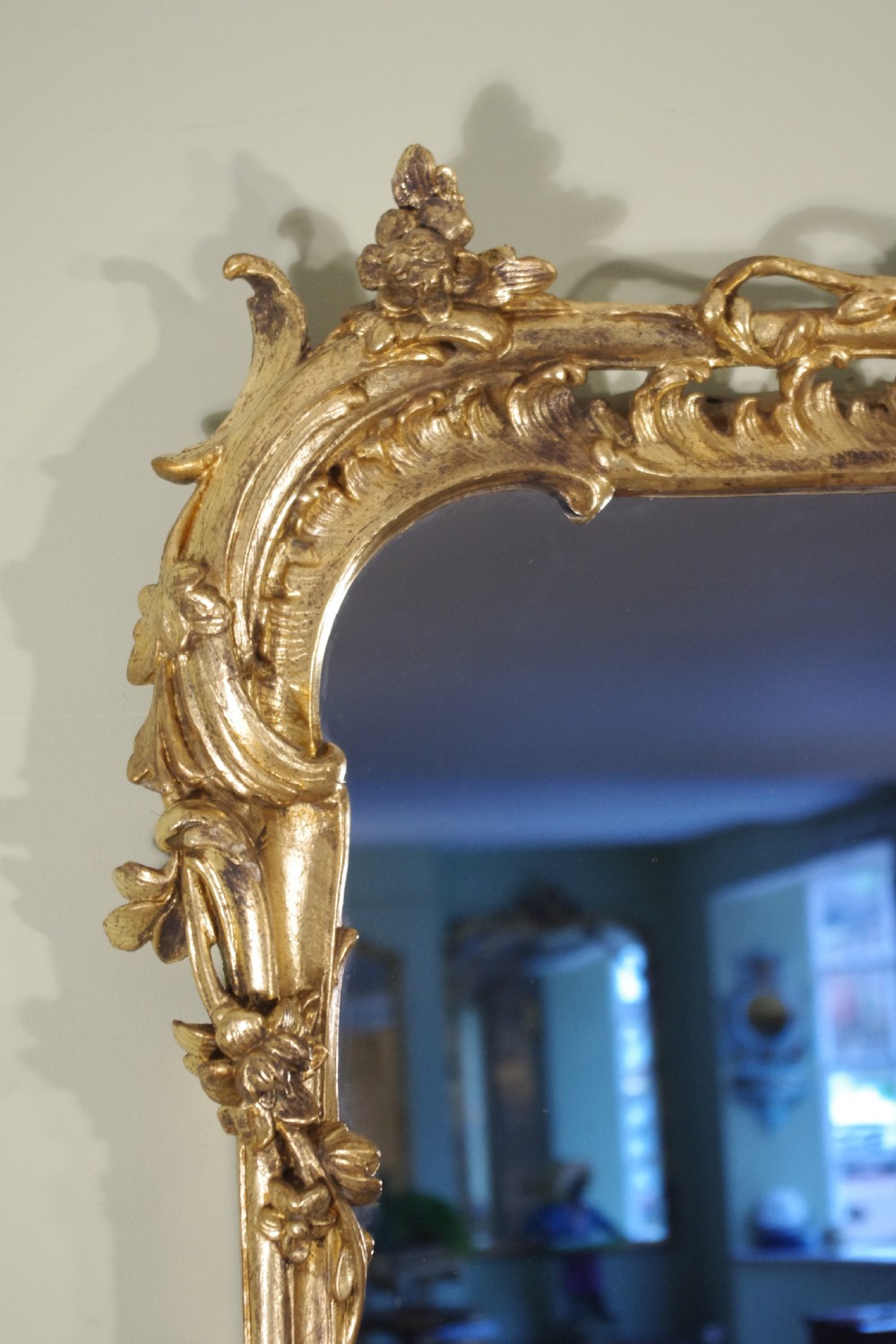 19th Century English Gilt Large Overmantle Mirror View VII