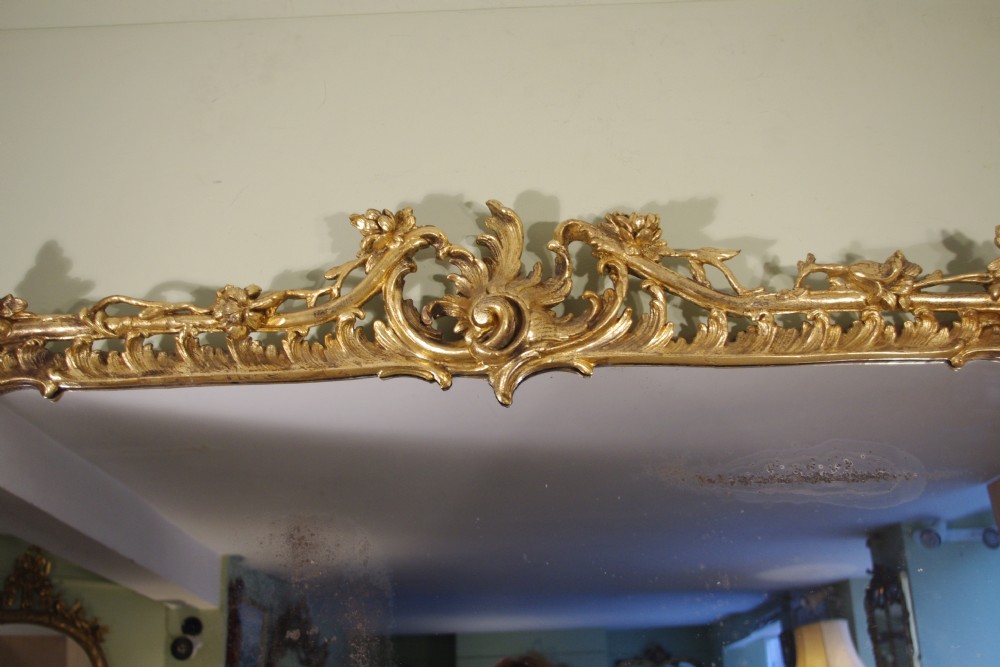 19th Century English Gilt Large Overmantle Mirror View VIII