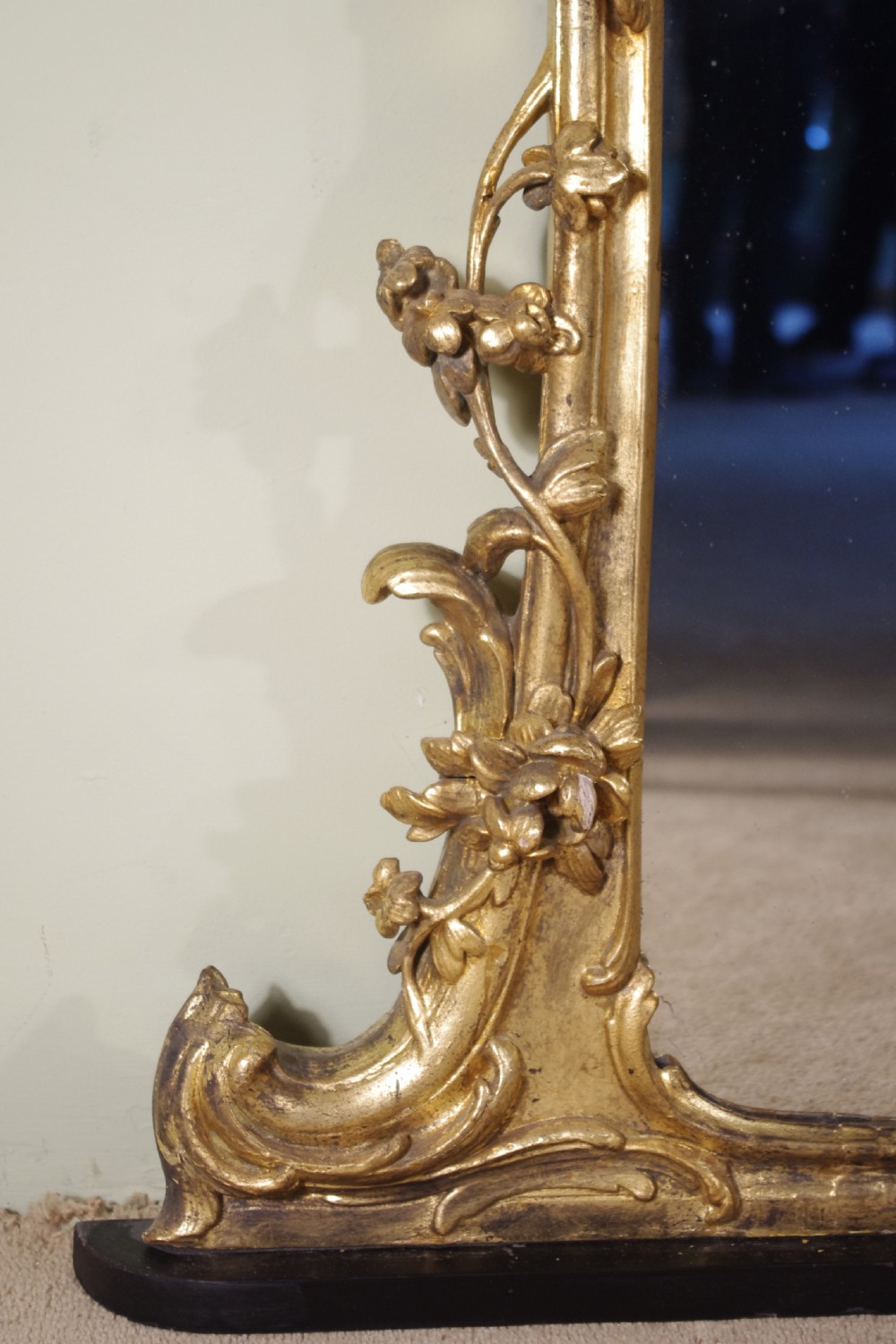 19th Century English Gilt Large Overmantle Mirror View XIII