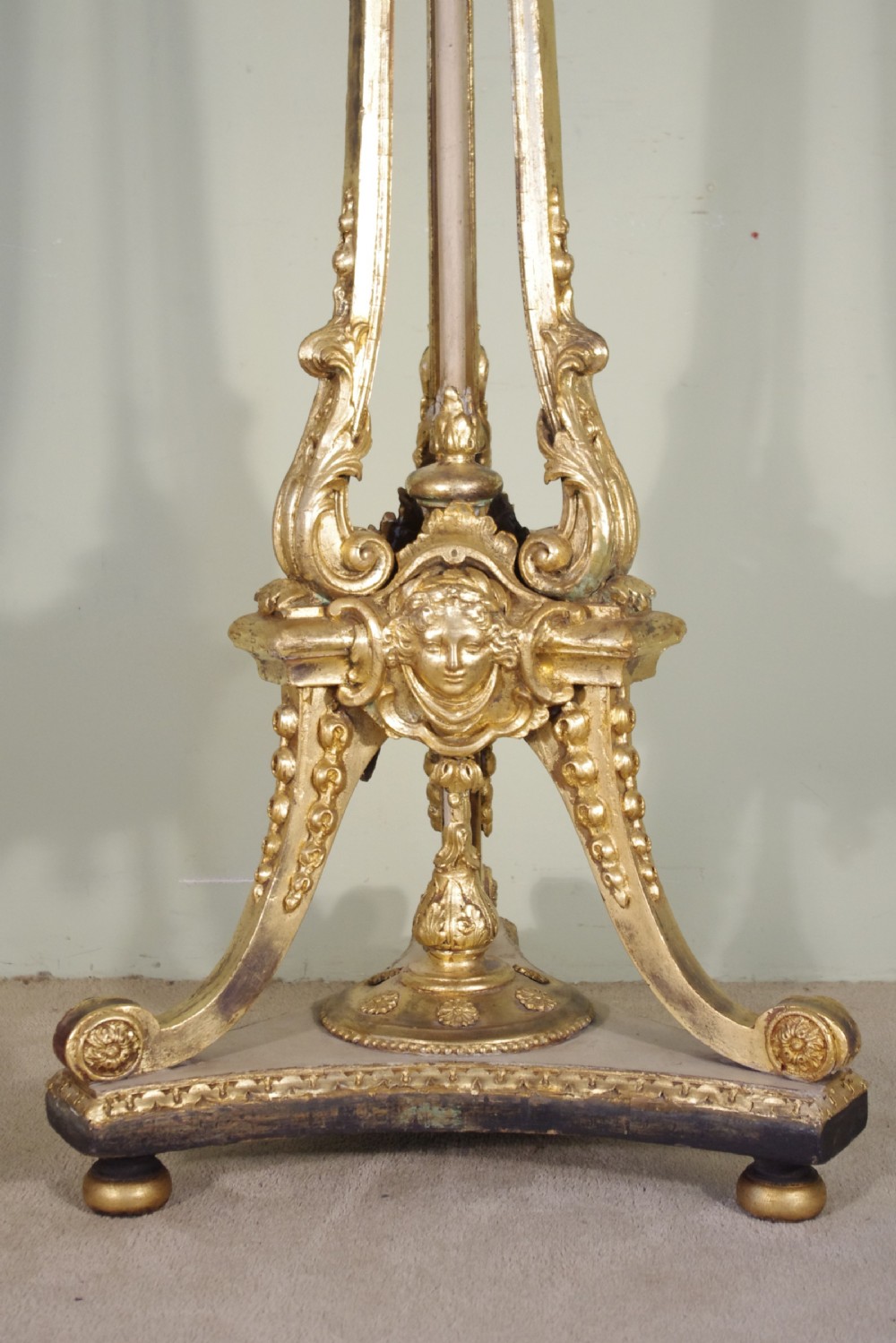 Pair 19th Century Painted and Parcel-Gilt Torcheres/Plant Stands View IV