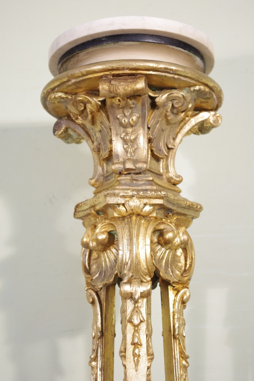 Pair 19th Century Painted and Parcel-Gilt Torcheres/Plant Stands View VII