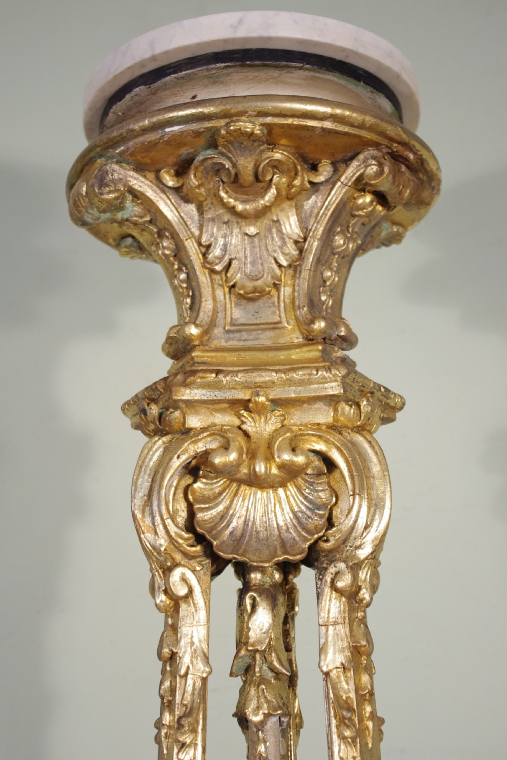 Pair 19th Century Painted and Parcel-Gilt Torcheres/Plant Stands View VIII