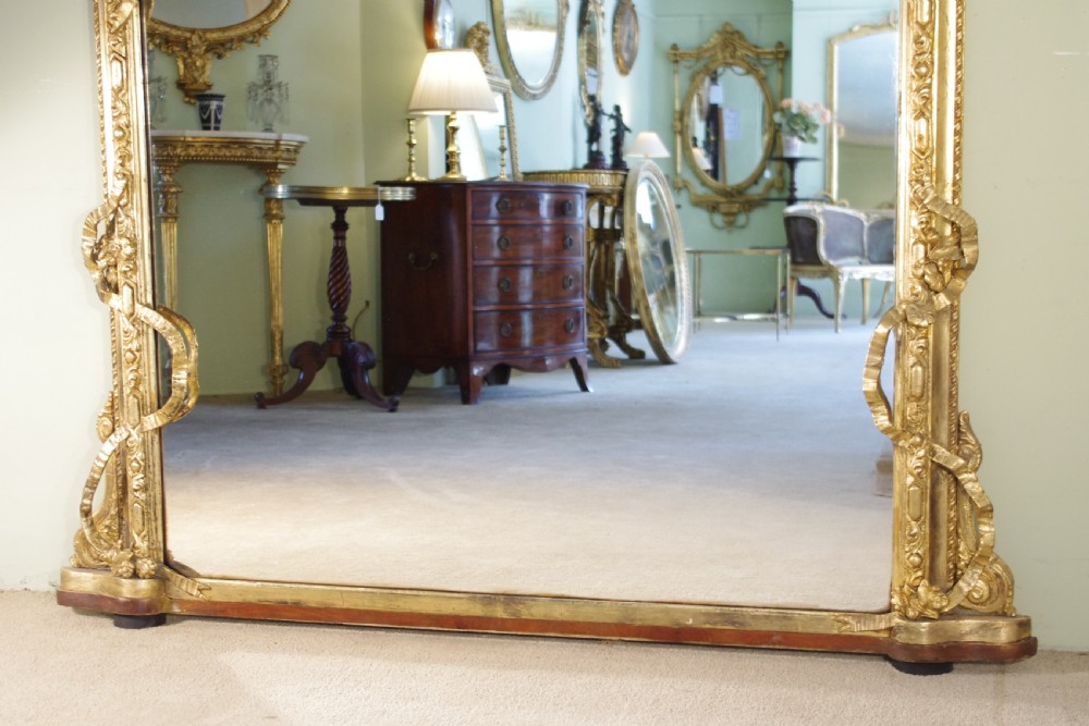 Victorian Gilt Large Arch Top Overmantle Mirror View III