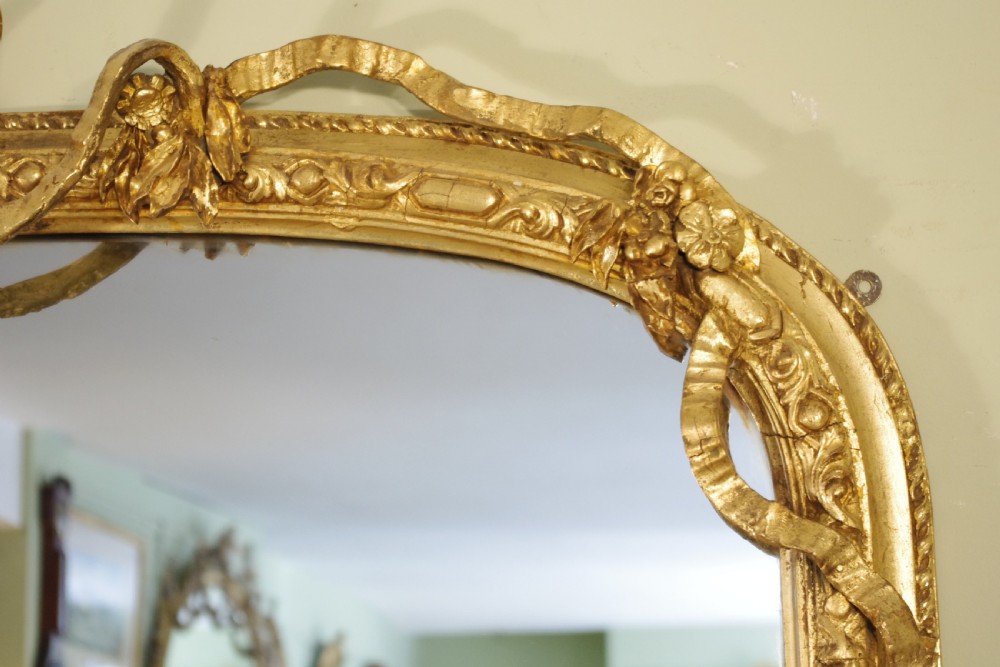 Victorian Gilt Large Arch Top Overmantle Mirror View VI
