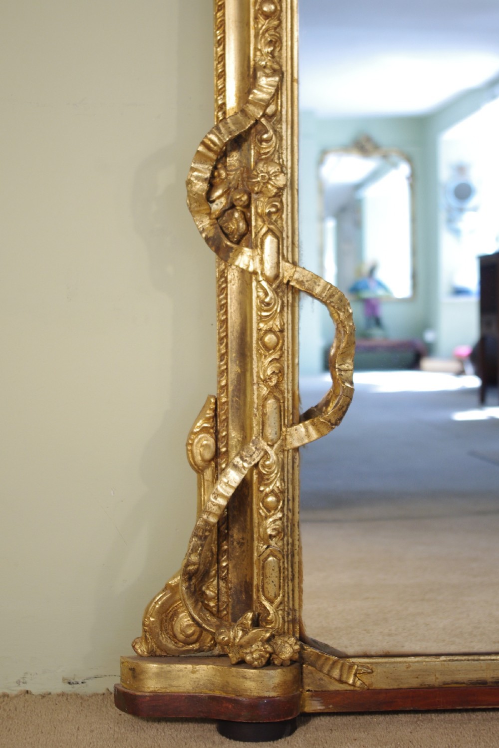 Victorian Gilt Large Arch Top Overmantle Mirror View VIII