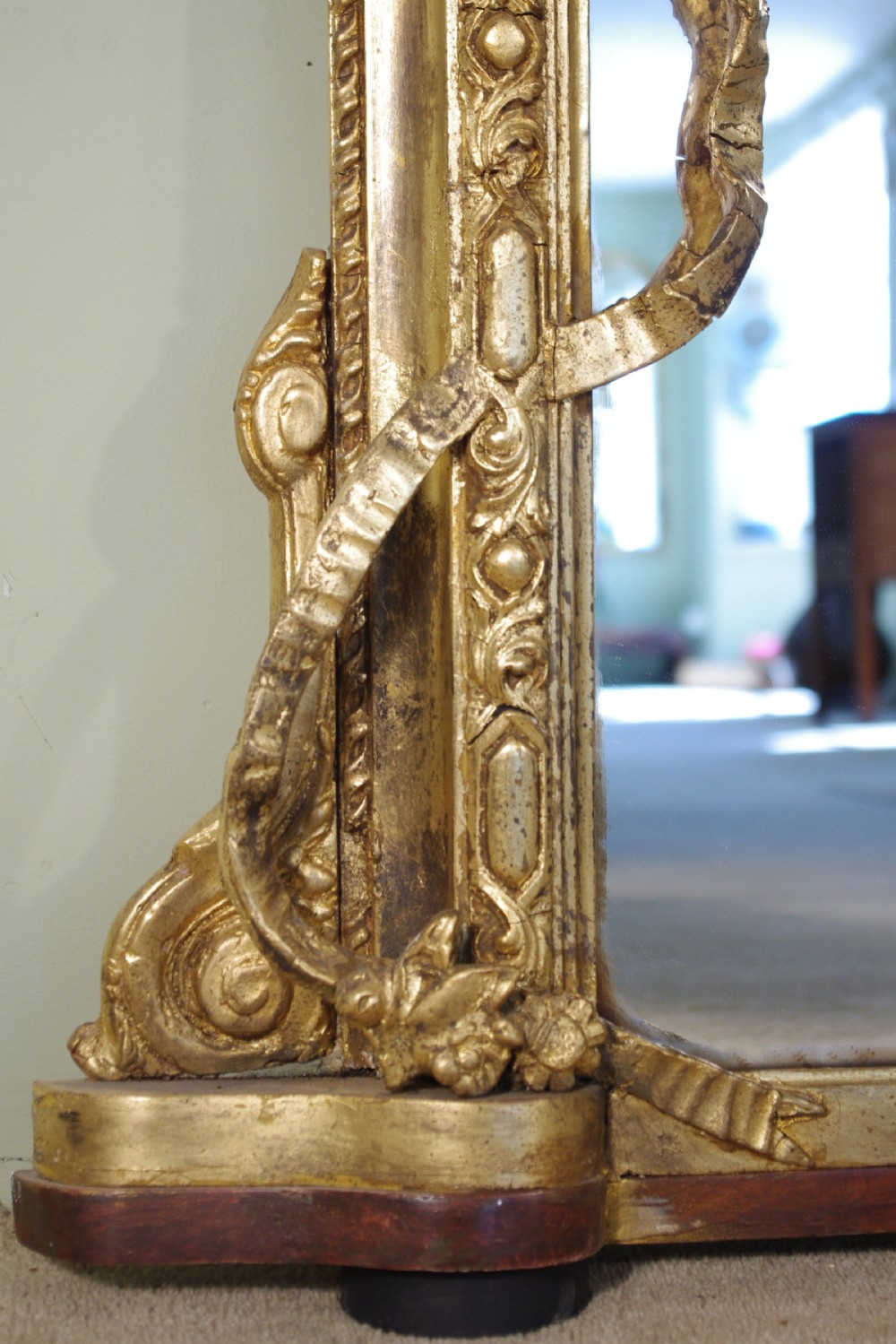 Victorian Gilt Large Arch Top Overmantle Mirror View IX