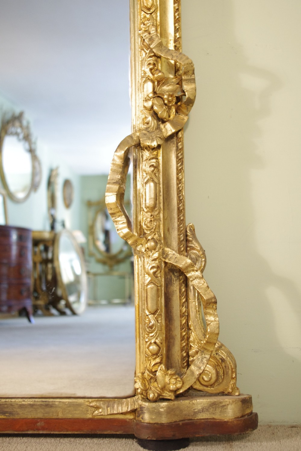 Victorian Gilt Large Arch Top Overmantle Mirror View X