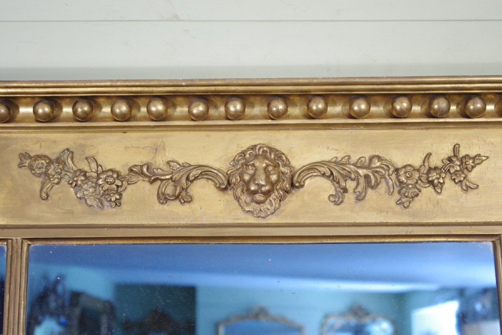 English Regency Style Gilt Triple-Plate Overmantle Mirror View III