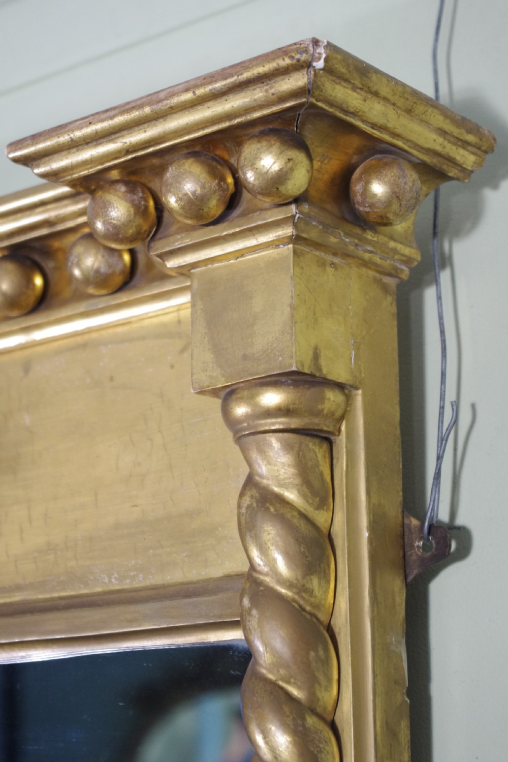 English Regency Style Gilt Triple-Plate Overmantle Mirror View IV