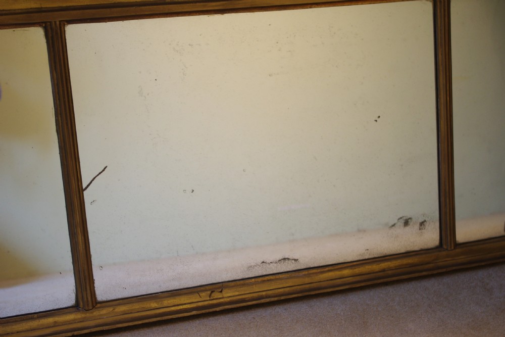 English Regency Style Gilt Triple-Plate Overmantle Mirror View VI