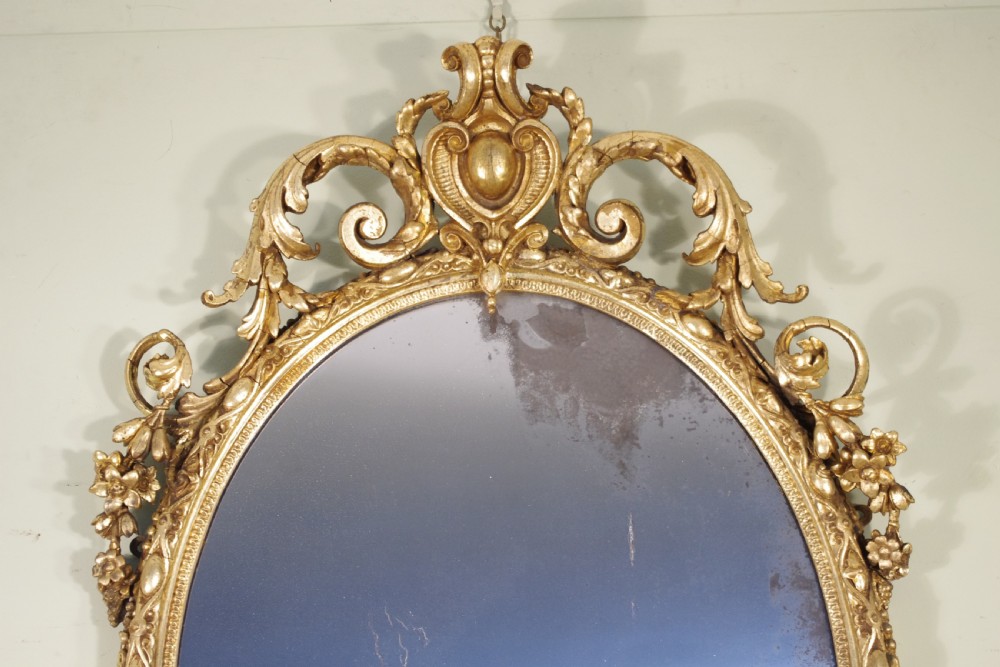 Victorian Gilt Oval Wall Mirror View II