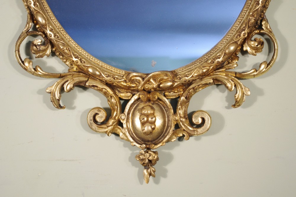 Victorian Gilt Oval Wall Mirror View III