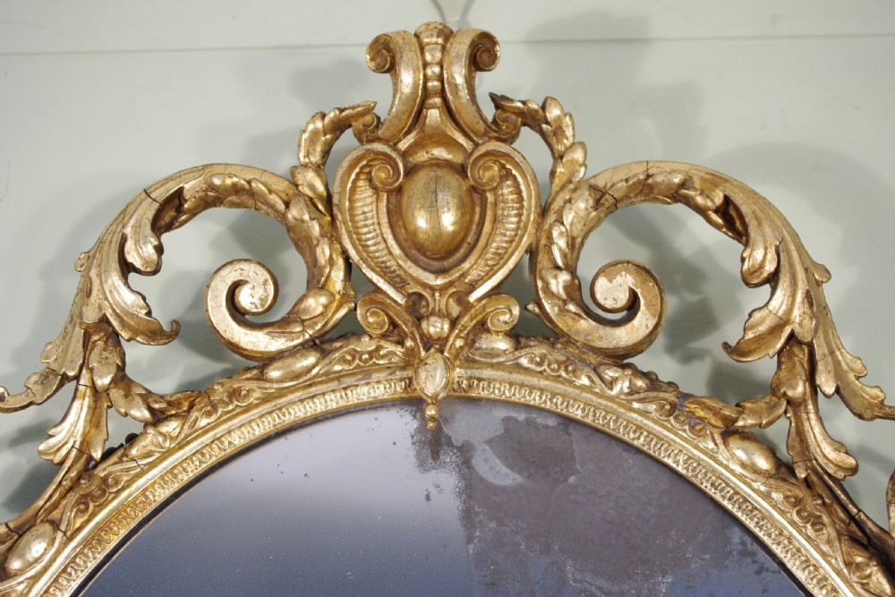 Victorian Gilt Oval Wall Mirror View IV
