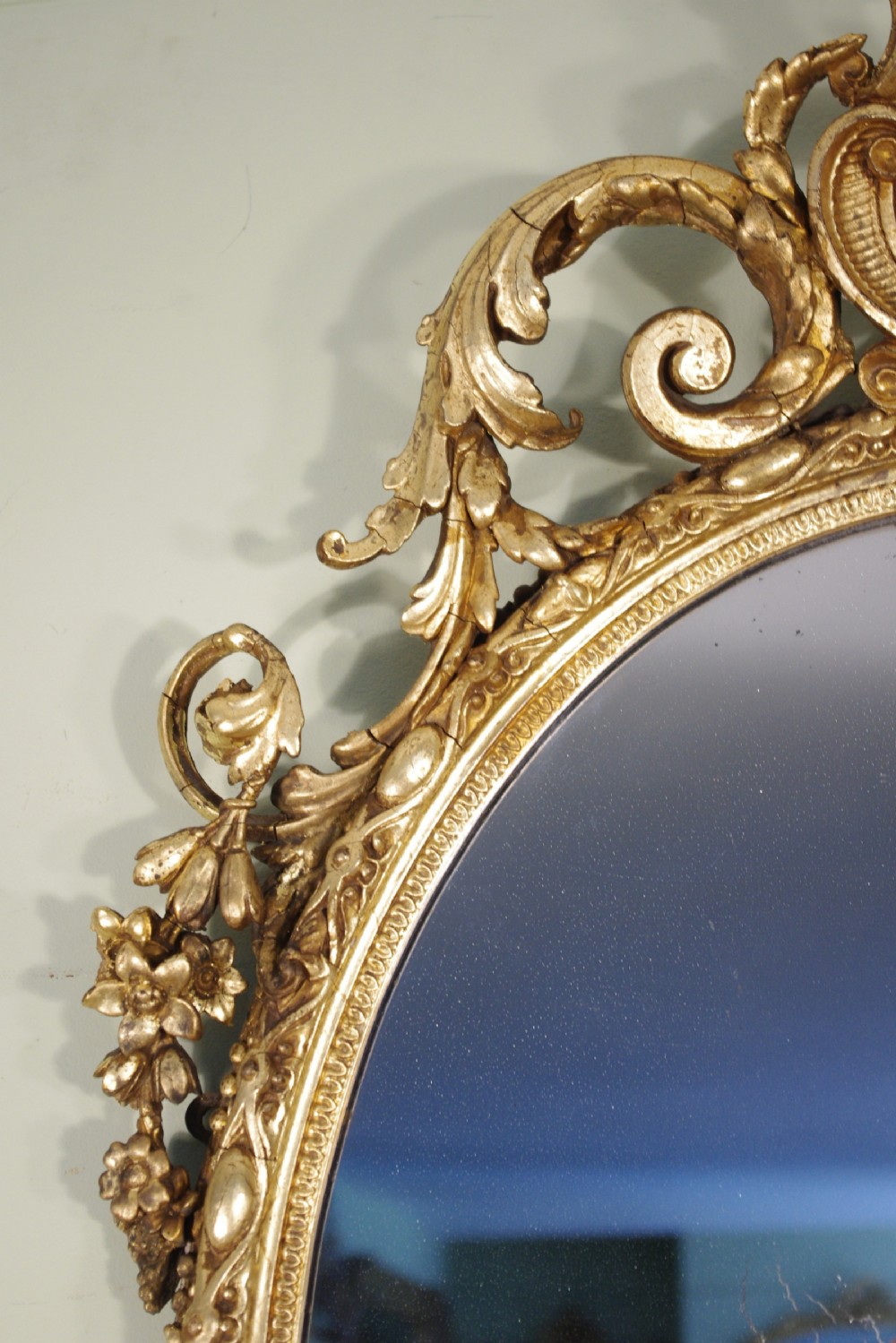 Victorian Gilt Oval Wall Mirror View V