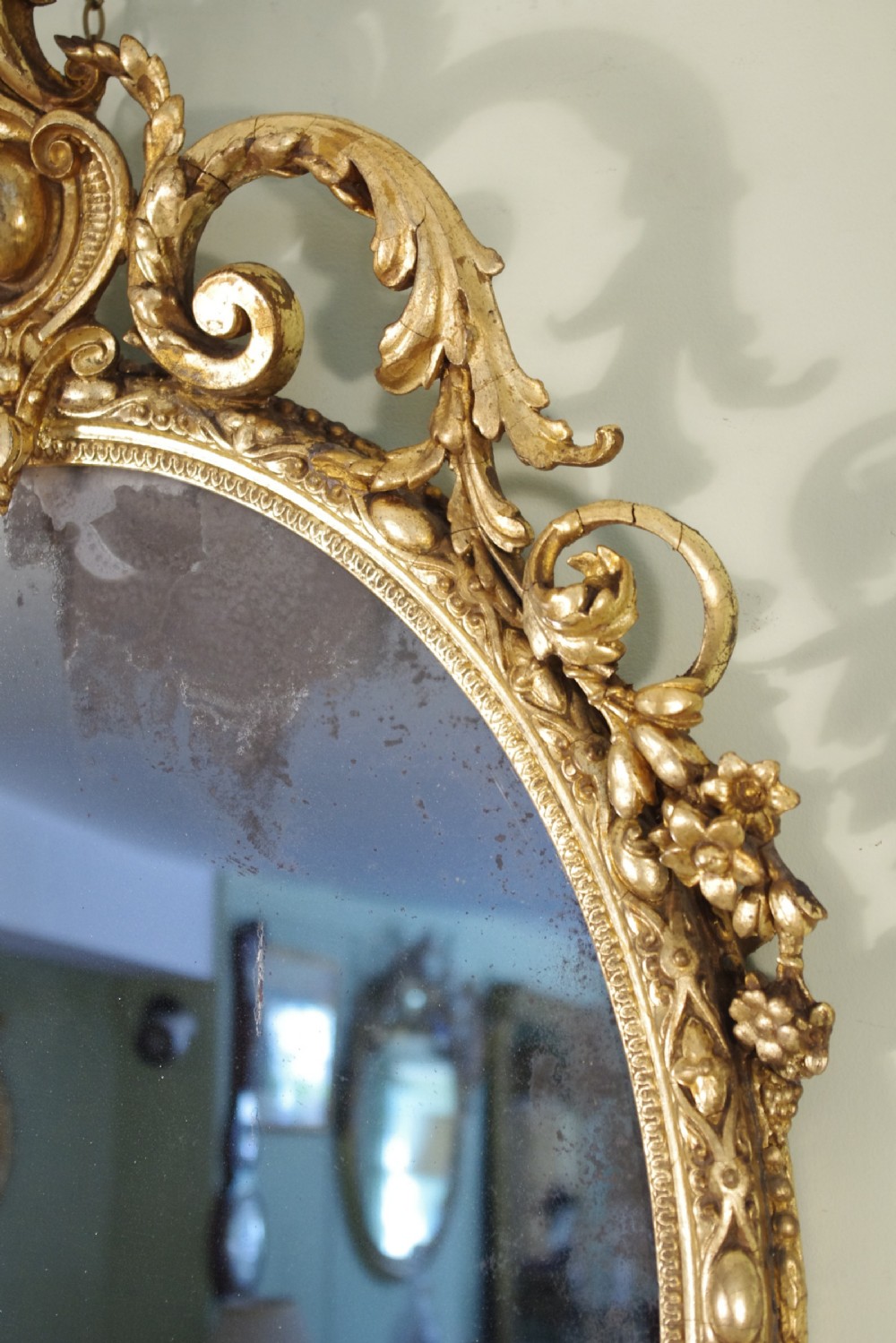 Victorian Gilt Oval Wall Mirror View VI