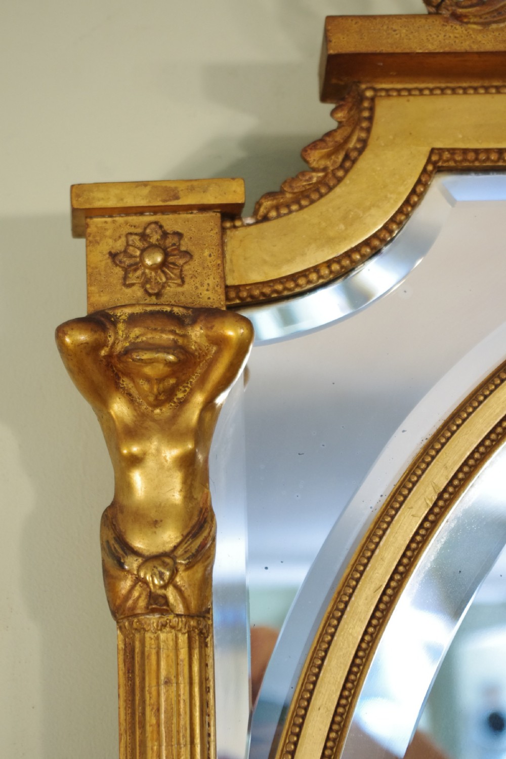 English Victorian Gilt Large Marginal Wall Mirror with Bracket View V