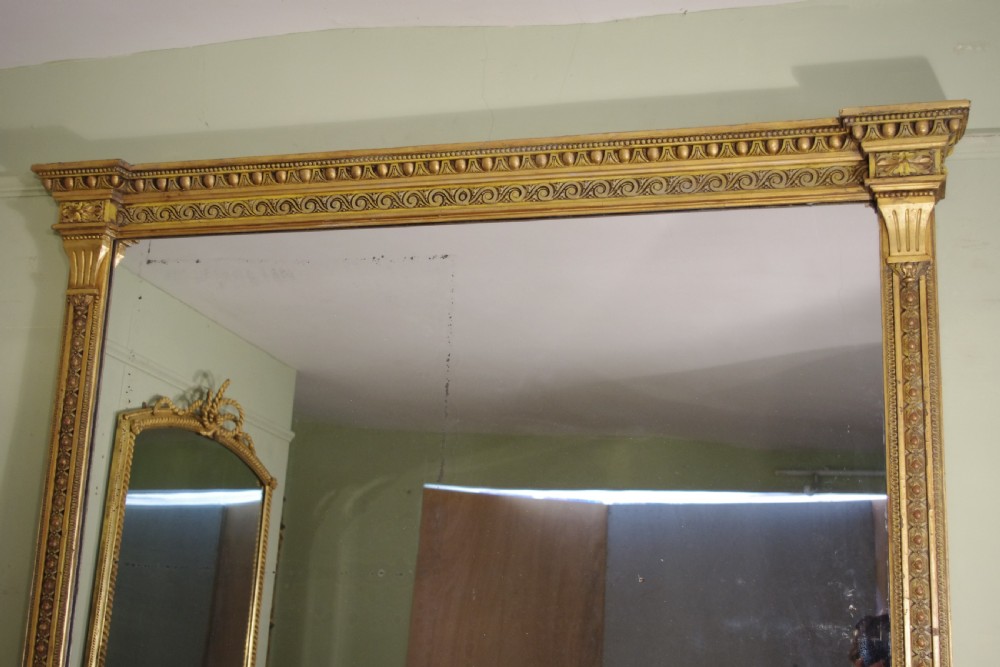 19th Century English Gilt Large Overmantle Mirror View II