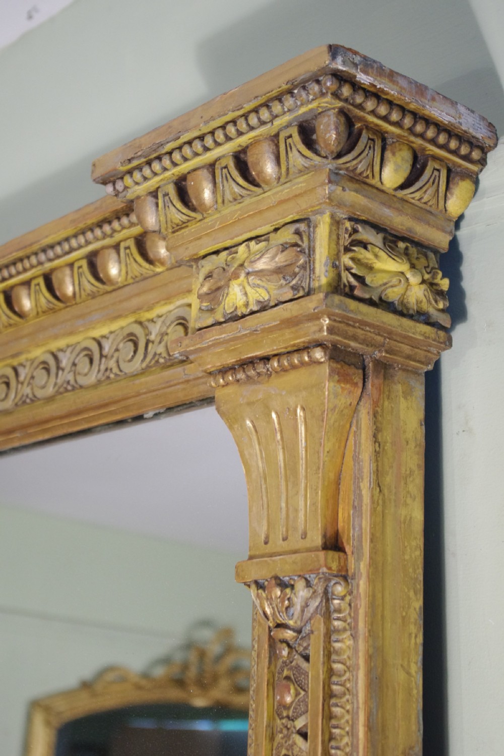 19th Century English Gilt Large Overmantle Mirror View V