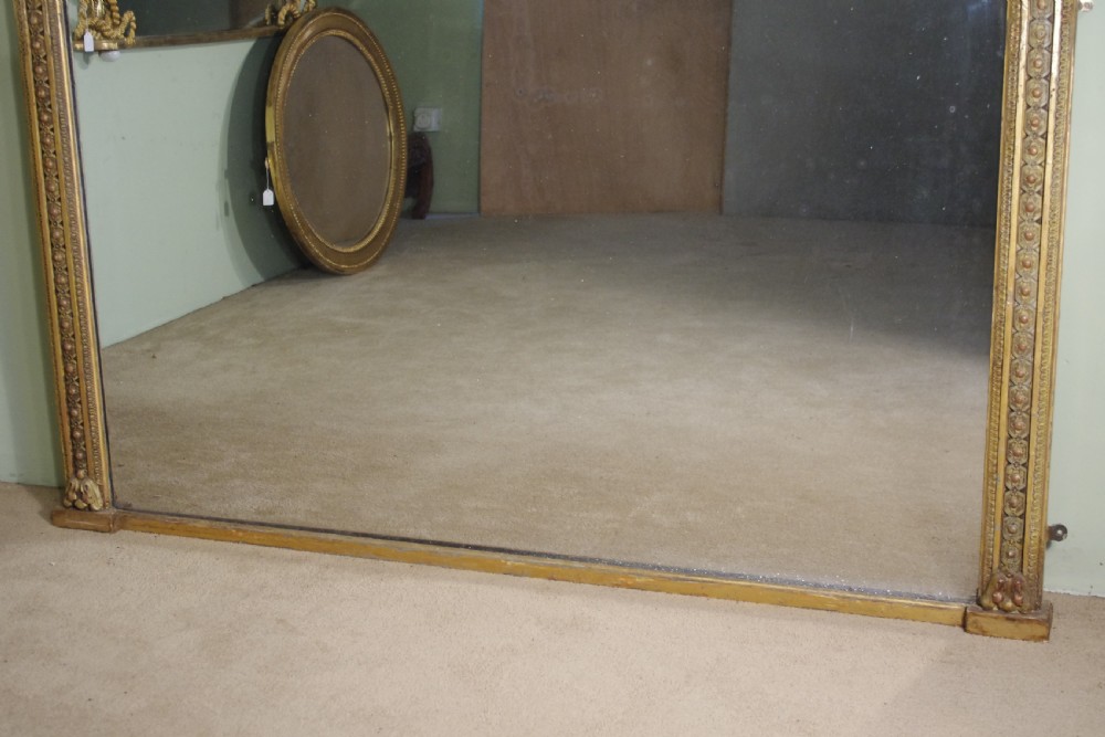 19th Century English Gilt Large Overmantle Mirror View XII