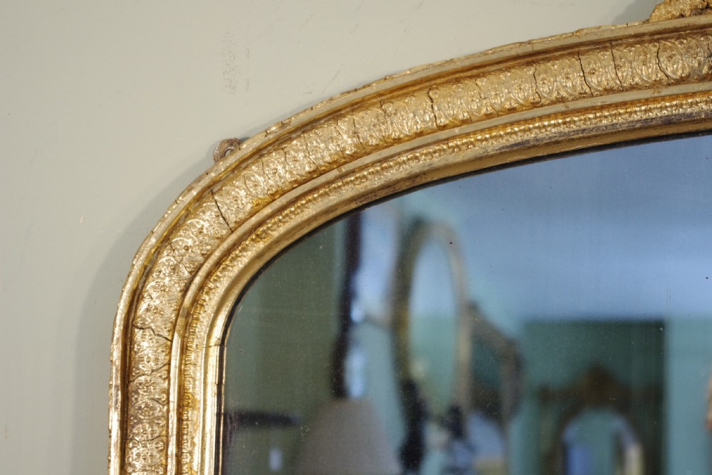 English Gilt Arch Top Overmantle Mirror View V