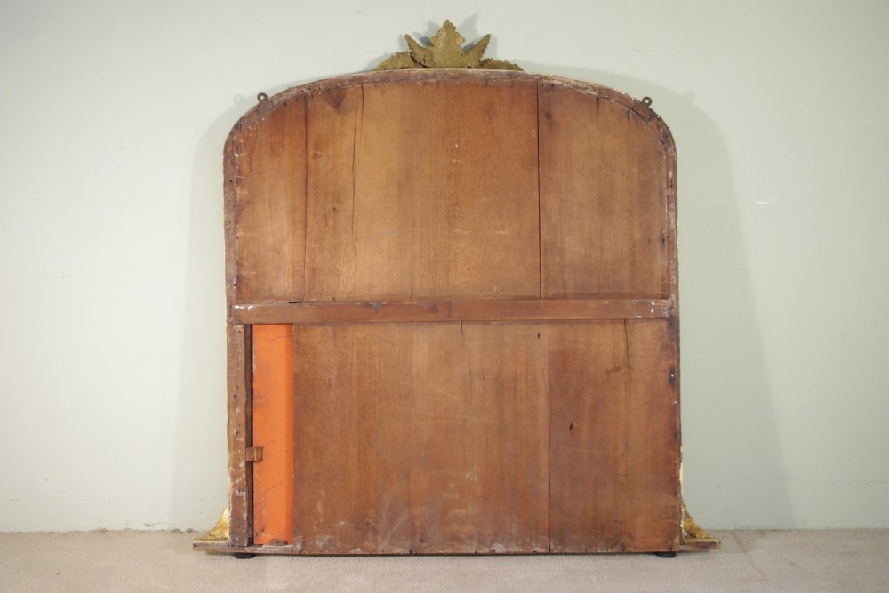English Gilt Arch Top Overmantle Mirror View X