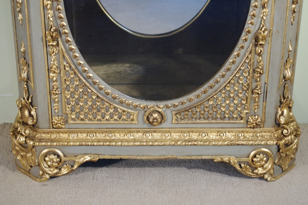 French Painted and Parcel-Gilt Vitrine with Marble Top View III