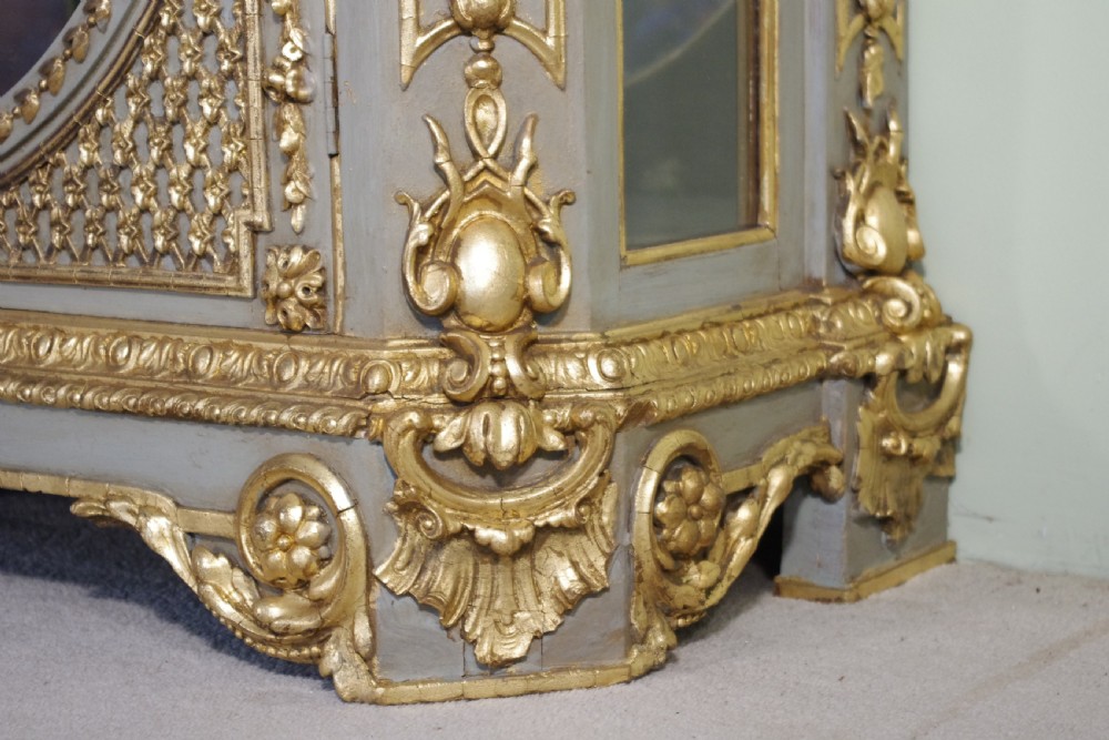 French Painted and Parcel-Gilt Vitrine with Marble Top View VI