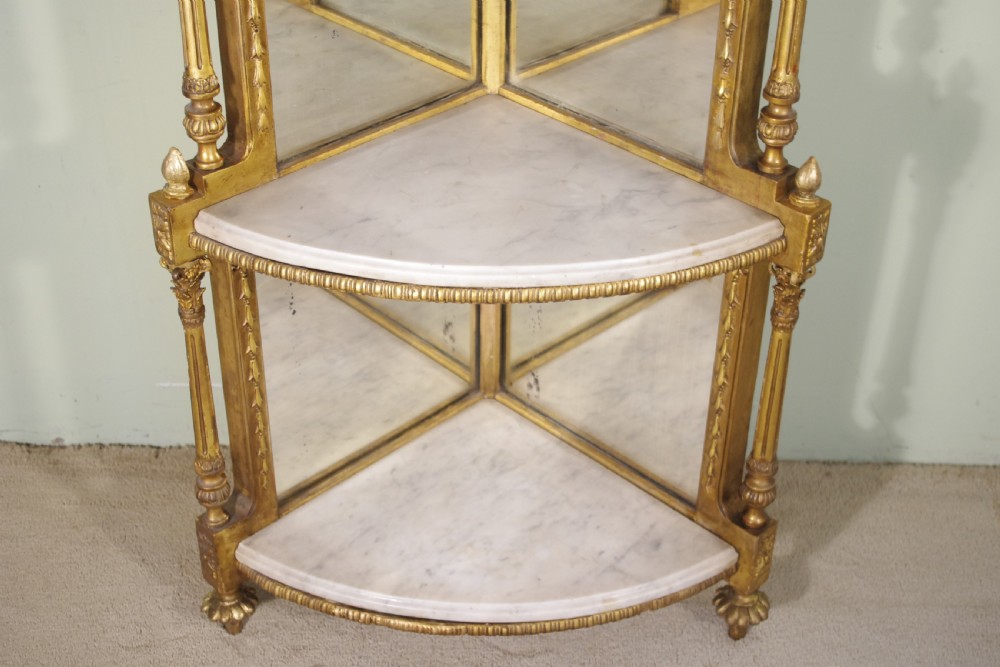 19th Century Gilt Corner Whatnot/Display Stand View VI