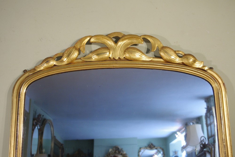 Large Gilt/Giltwood Arch Top Overmantle Mirror View II