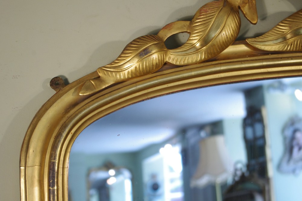 Large Gilt/Giltwood Arch Top Overmantle Mirror View VI