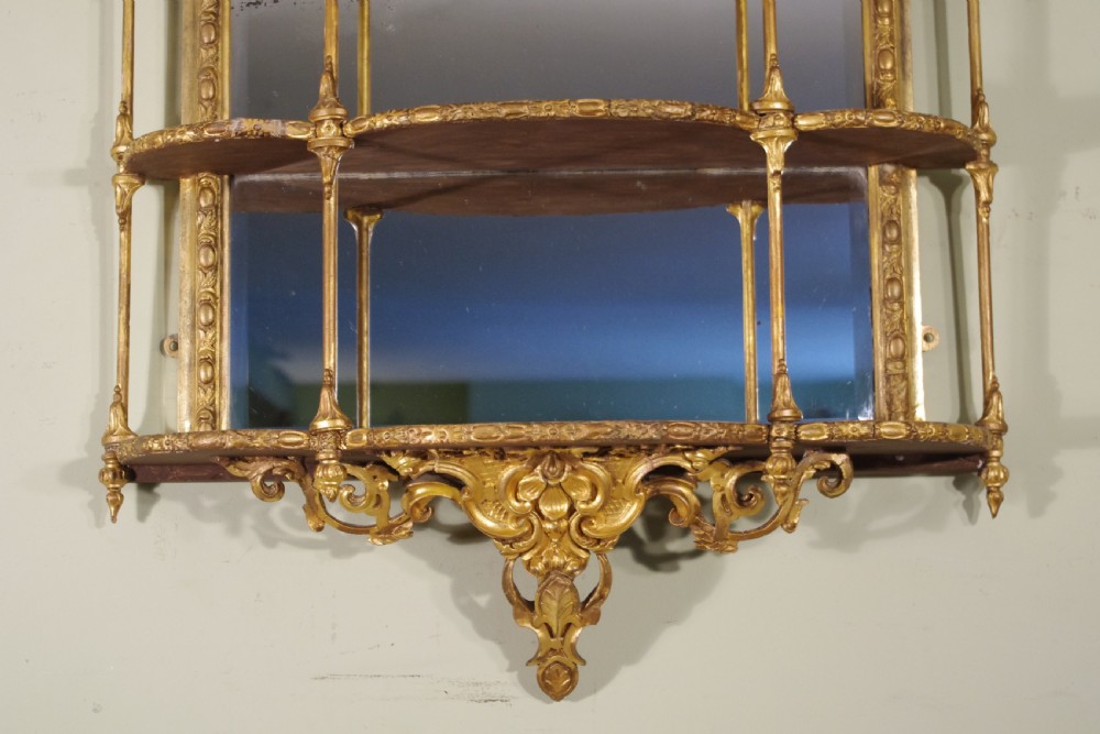 English Victorian Gilt Mirrored Wall Display Shelves/Brackets View III