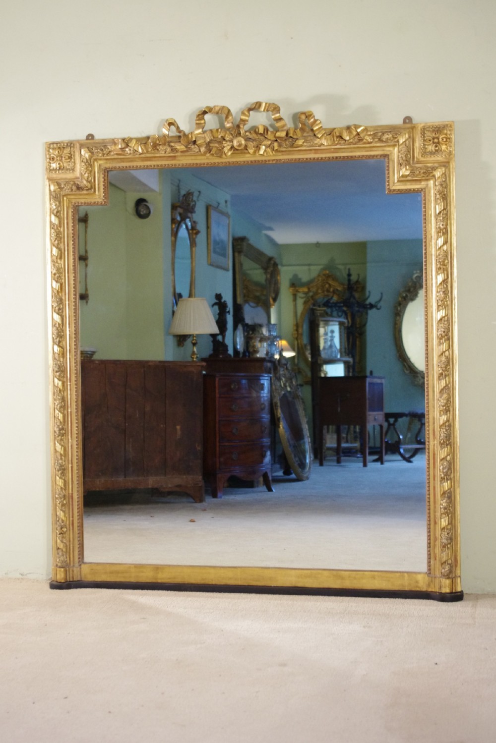 Pair French Gilt Large Overmantle Mirrors View II