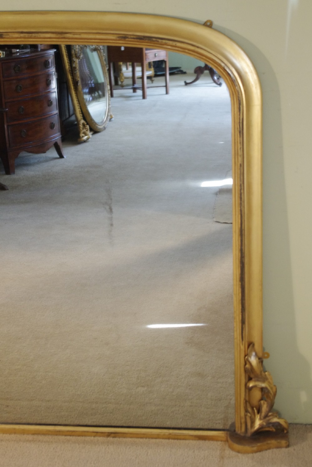 Victorian Gilt Large Arch Top Overmantle Mirror View XI