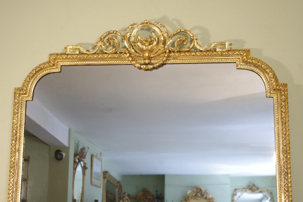 19th Century English Gilt Large Overmantle Mirror View II