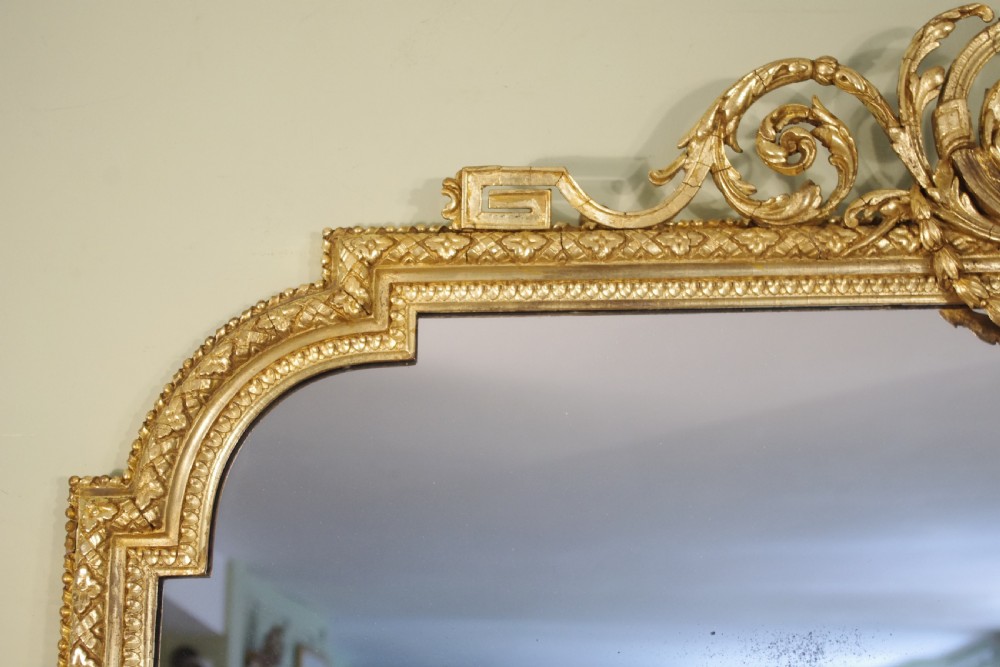 19th Century English Gilt Large Overmantle Mirror View V