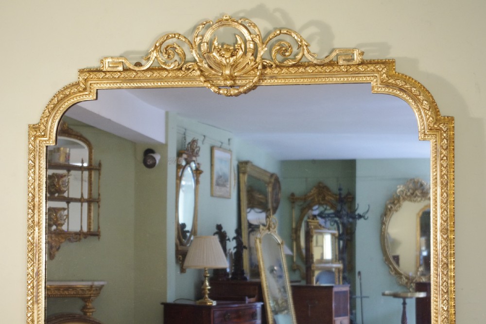 19th Century English Gilt Large Overmantle Mirror View X