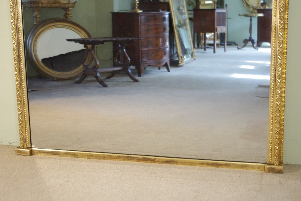 19th Century English Gilt Large Overmantle Mirror View XI