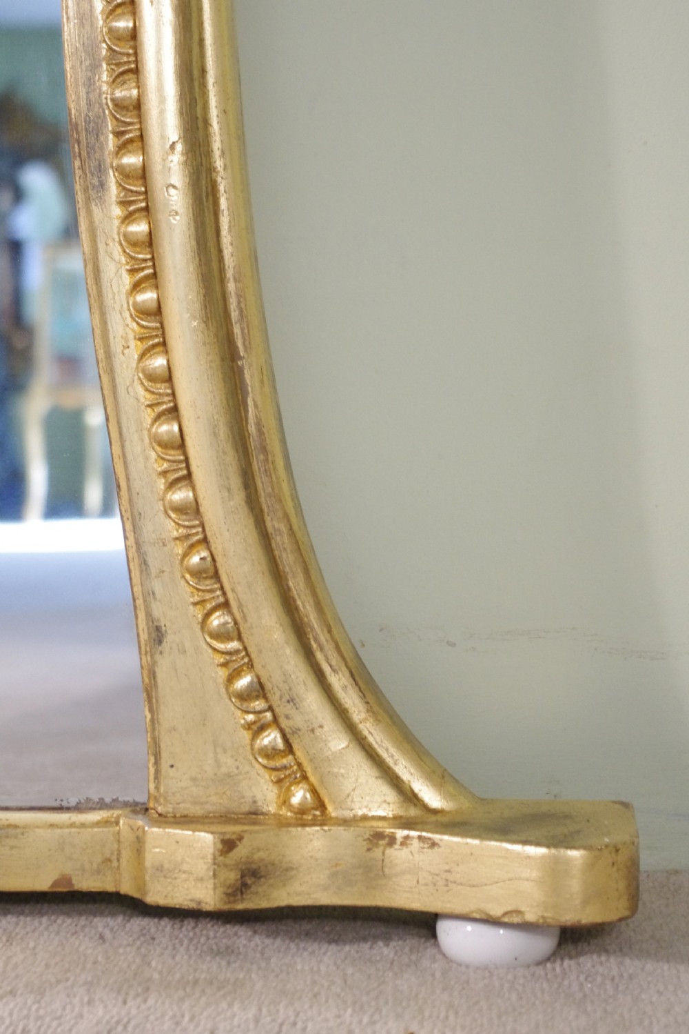English Victorian Gilt Large Arch Top Overmantle Mirror View VII