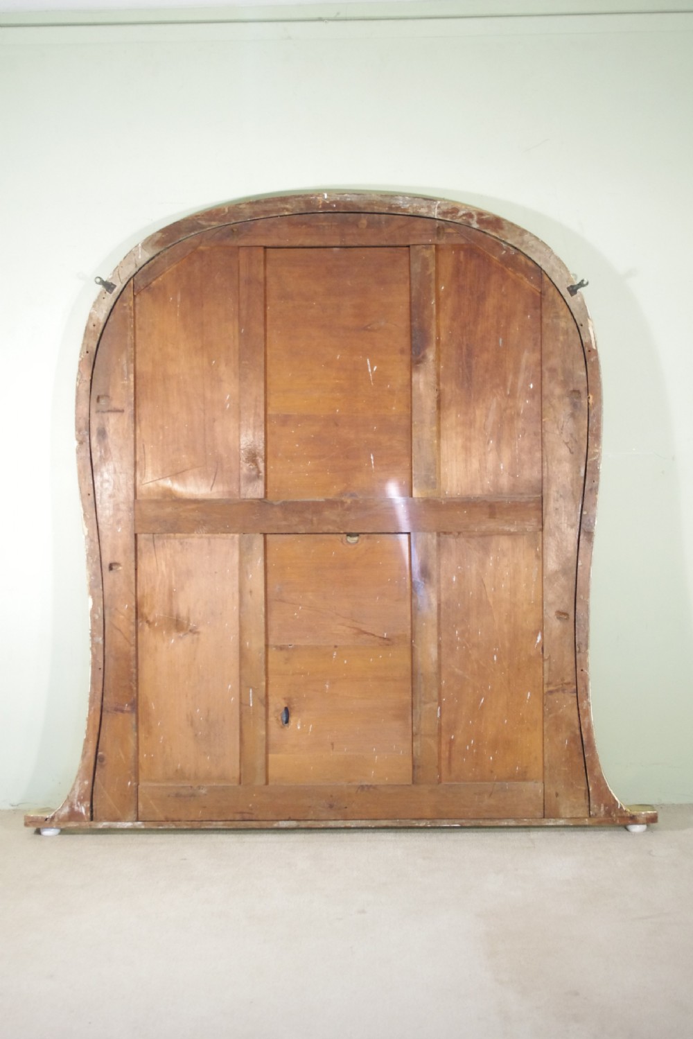 English Victorian Gilt Large Arch Top Overmantle Mirror View IX
